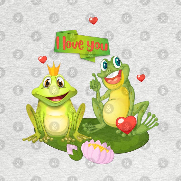 Happy Valentine's day-Valentines Frog I love you by KrasiStaleva